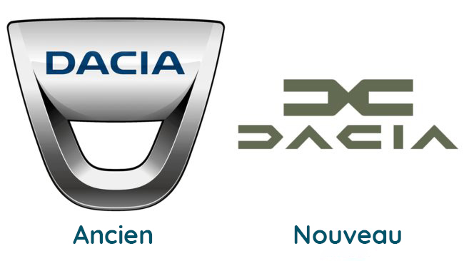 Illustration de l'ancien et du nouveau logo de Dacia